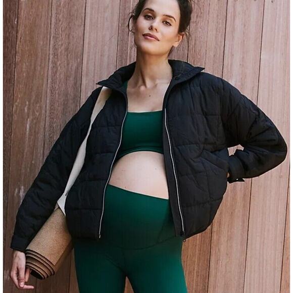 Free People Movement x Hatch Pippa Packable Puffer Black Maternity Size XS NWT - Picture 1 of 12
